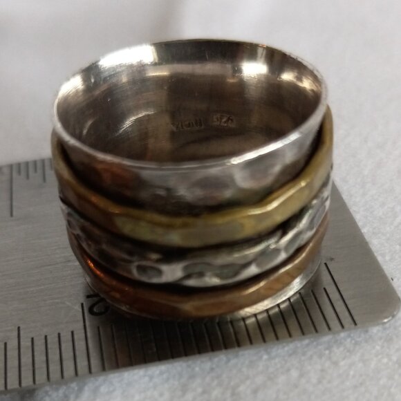 Handmade Spinner Mixed Metal Ring - Picture 5 of 6